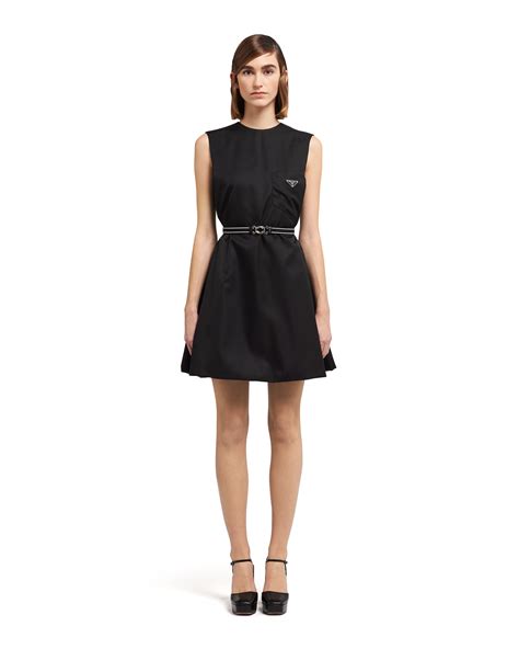 prada logo black dress|prada nylon sheath dress.